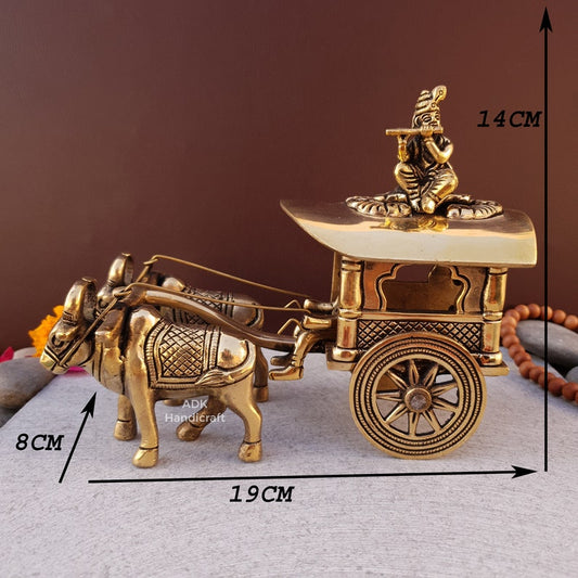 Brass Vintage Bullock Cart Showpiece, 9" Inches  Indian Bailgadi, Brass Home Decor Items, Decorative Items, Indian Home Decor, Vintage Decor